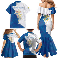 Personalized Kingdom of Sweden Coat of arms Family Matching Mermaid Dress and Hawaiian Shirt