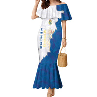 Personalized Kingdom of Sweden Coat of arms Family Matching Mermaid Dress and Hawaiian Shirt