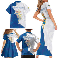 Personalized Kingdom of Sweden Coat of arms Family Matching Short Sleeve Bodycon Dress and Hawaiian Shirt