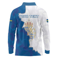 Personalized Kingdom of Sweden Coat of arms Long Sleeve Polo Shirt