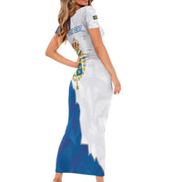 Personalized Kingdom of Sweden Coat of arms Short Sleeve Bodycon Dress
