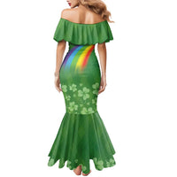 Celtic Harp Shamrock Republic of Ireland Family Matching Mermaid Dress and Hawaiian Shirt
