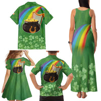 Celtic Harp Shamrock Republic of Ireland Family Matching Tank Maxi Dress and Hawaiian Shirt