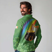 Celtic Harp Shamrock Republic of Ireland Long Sleeve Polo Shirt