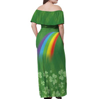 Celtic Harp Shamrock Republic of Ireland Off Shoulder Maxi Dress