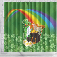 Celtic Harp Shamrock Republic of Ireland Shower Curtain