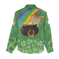 Celtic Harp Shamrock Republic of Ireland Women Casual Shirt