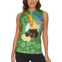 Celtic Harp Shamrock Republic of Ireland Women Sleeveless Polo Shirt