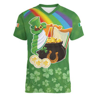 Celtic Harp Shamrock Republic of Ireland Women V-Neck T-Shirt