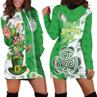 Ireland 17th March Saint Patrick's Day Hoodie Dress Irish Leprechaun with Shamrock
