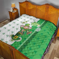 Ireland 17th March Saint Patrick's Day Quilt Irish Leprechaun with Shamrock