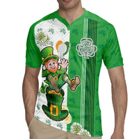 Ireland 17th March Saint Patrick's Day Rugby Jersey Irish Leprechaun with Shamrock