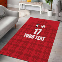 Custom Malta Football Jersey Go Champions Area Rug Red Style