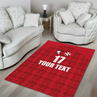 Custom Malta Football Jersey Go Champions Area Rug Red Style