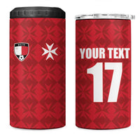 Custom Malta Football Jersey Go Champions 4 in 1 Can Cooler Tumbler Red Style
