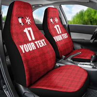 Custom Malta Football Jersey Go Champions Car Seat Cover Red Style