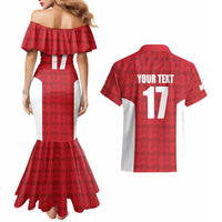 Custom Malta Football Jersey Go Champions Couples Matching Mermaid Dress and Hawaiian Shirt Red Style