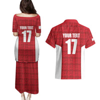 Custom Malta Football Jersey Go Champions Couples Matching Puletasi and Hawaiian Shirt Red Style