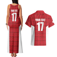 Custom Malta Football Jersey Go Champions Couples Matching Tank Maxi Dress and Hawaiian Shirt Red Style
