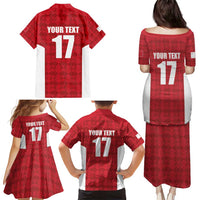 Custom Malta Football Jersey Go Champions Family Matching Puletasi and Hawaiian Shirt Red Style