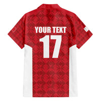 Custom Malta Football Jersey Go Champions Family Matching Short Sleeve Bodycon Dress and Hawaiian Shirt Red Style