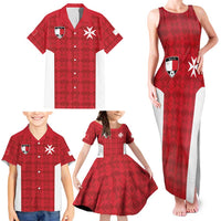 Custom Malta Football Jersey Go Champions Family Matching Tank Maxi Dress and Hawaiian Shirt Red Style