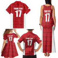 Custom Malta Football Jersey Go Champions Family Matching Tank Maxi Dress and Hawaiian Shirt Red Style