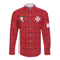 Custom Malta Football Jersey Go Champions Long Sleeve Button Shirt Red Style