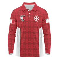 Custom Malta Football Jersey Go Champions Long Sleeve Polo Shirt Red Style