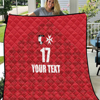 Custom Malta Football Jersey Go Champions Quilt Red Style