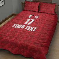 Custom Malta Football Jersey Go Champions Quilt Bed Set Red Style