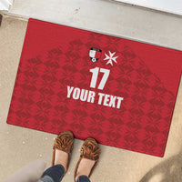 Custom Malta Football Jersey Go Champions Rubber Doormat Red Style