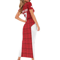 Custom Malta Football Jersey Go Champions Short Sleeve Bodycon Dress Red Style