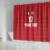 Custom Malta Football Jersey Go Champions Shower Curtain Red Style