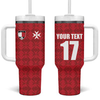 Custom Malta Football Jersey Go Champions Tumbler With Handle Red Style