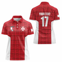 Custom Malta Football Jersey Go Champions Women Polo Shirt Red Style