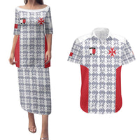 Custom Malta Football Jersey Go Champions Couples Matching Puletasi and Hawaiian Shirt White Style