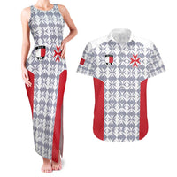 Custom Malta Football Jersey Go Champions Couples Matching Tank Maxi Dress and Hawaiian Shirt White Style