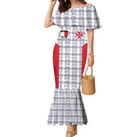 Custom Malta Football Jersey Go Champions Family Matching Mermaid Dress and Hawaiian Shirt White Style