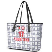 Custom Malta Football Jersey Go Champions Leather Tote Bag White Style