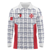 Custom Malta Football Jersey Go Champions Long Sleeve Polo Shirt White Style