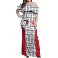 Custom Malta Football Jersey Go Champions Off Shoulder Maxi Dress White Style