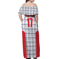 Custom Malta Football Jersey Go Champions Off Shoulder Maxi Dress White Style