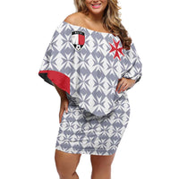 Custom Malta Football Jersey Go Champions Off Shoulder Short Dress White Style