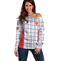 Custom Malta Football Jersey Go Champions Off Shoulder Sweater White Style