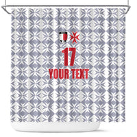 Custom Malta Football Jersey Go Champions Shower Curtain White Style