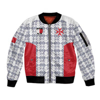 Custom Malta Football Jersey Go Champions Sleeve Zip Bomber Jacket White Style