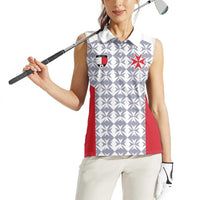 Custom Malta Football Jersey Go Champions Women Sleeveless Polo Shirt White Style