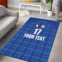 Custom Malta Football Jersey Go Champions Area Rug Blue Style