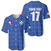 Custom Malta Football Jersey Go Champions Baseball Jersey Blue Style